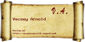 Vecsey Arnold névjegykártya